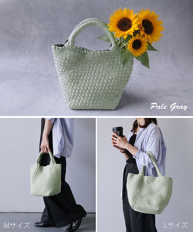 mieno ネオプレン メッシュ 2way トートバッグ ペールグレー