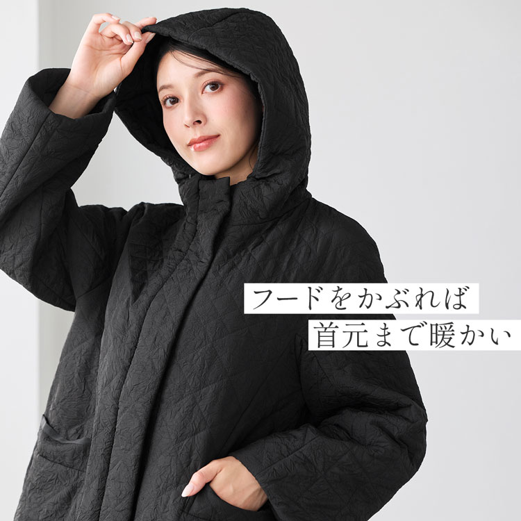 キルティング 軽量 ジャケット 軽い フード付き ショート丈コート レディース