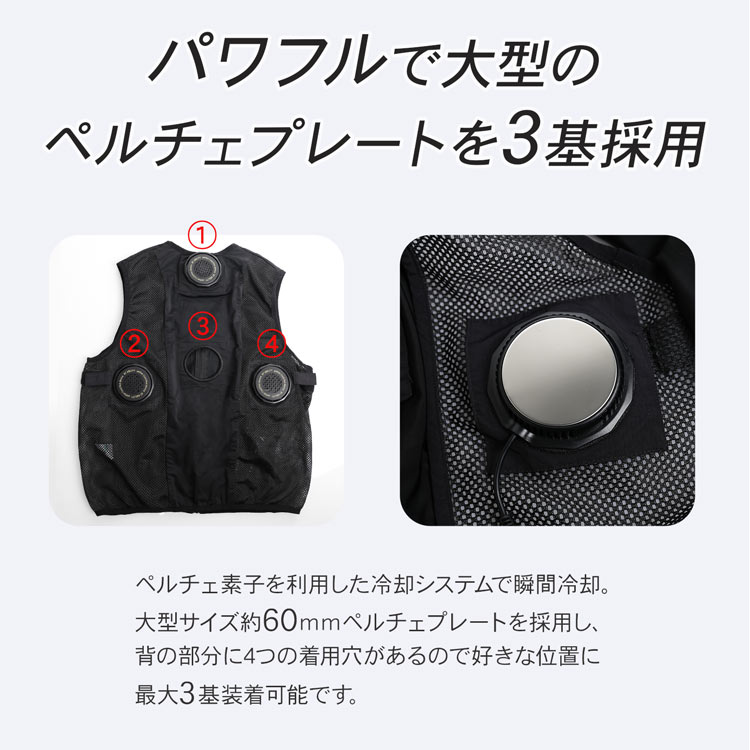 ペルチェ 冷却ベスト バッテリーセット 冷暖ベスト(No.09000777)