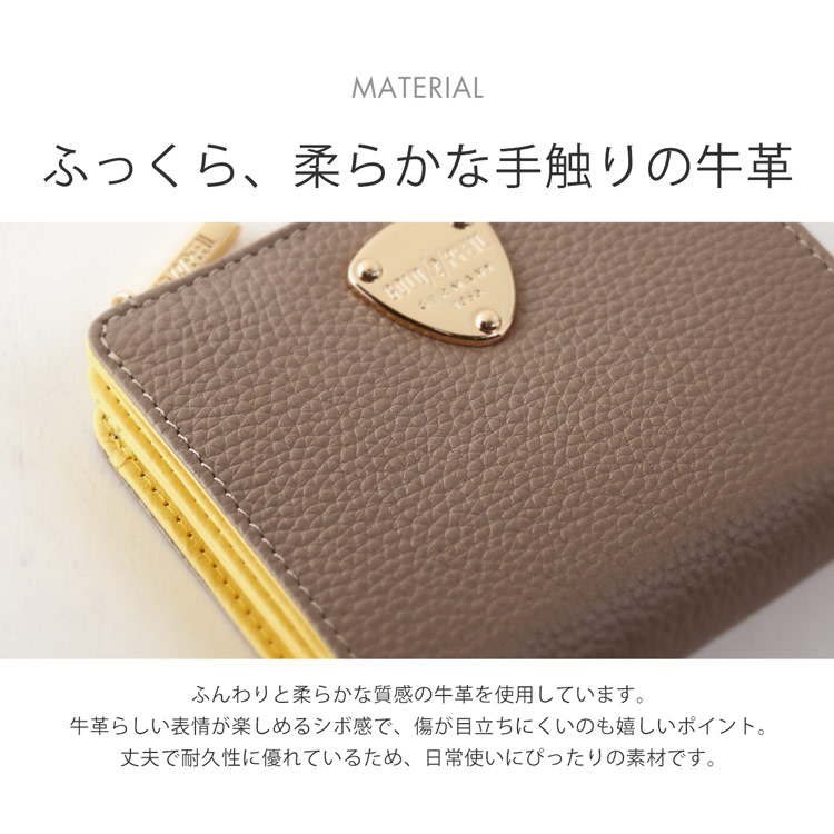 ゴールドファイル 本革 折り財布 L字ファスナー 小銭入れ レディース バイカラー