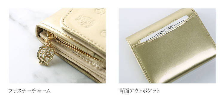 ゴールドファイル モノグラム 牛革 折り財布
