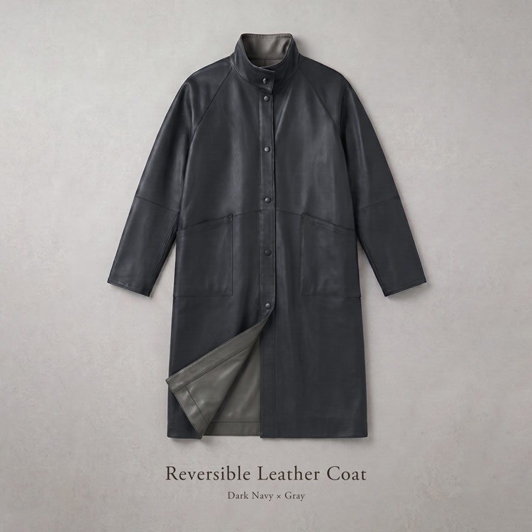 ラム レザー ロング丈 リバーシブル レディース ブラック ショート丈