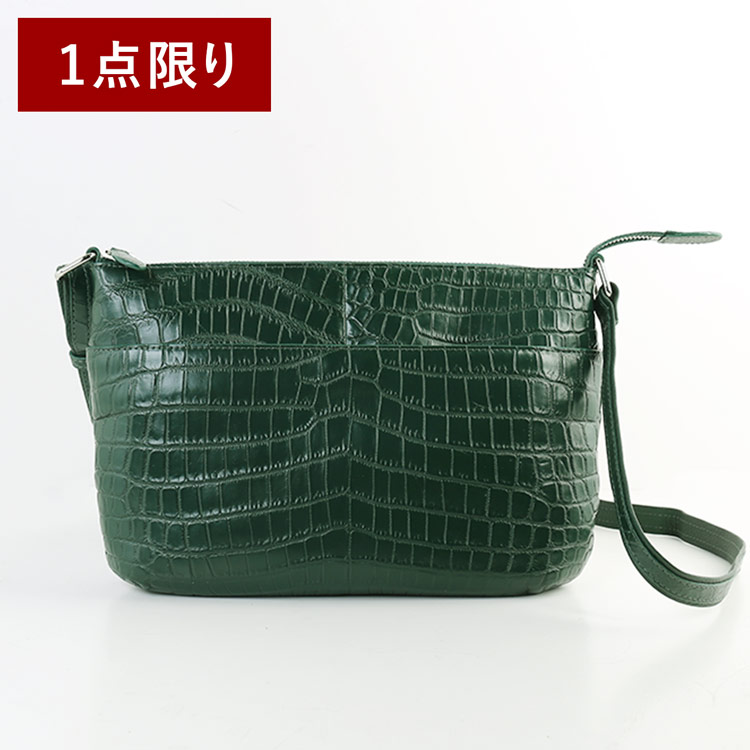ショルダーバッグ クロコダイル 本革 ハンドバッグ 2WAY 調節可能
