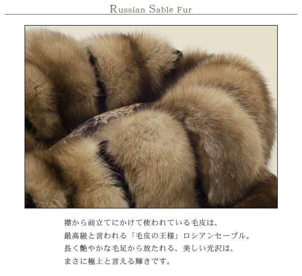 シェアードミンクジャケットロシアンセーブルトリミング
