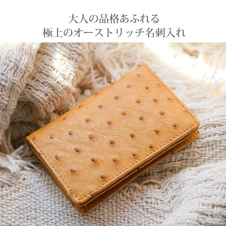 美しい オーストリッチ名刺入れ 高品質