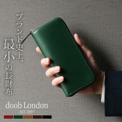 doobLondonドゥーブロンドンコードバンラウンドジップ長財布メンズ馬革薄型スリム