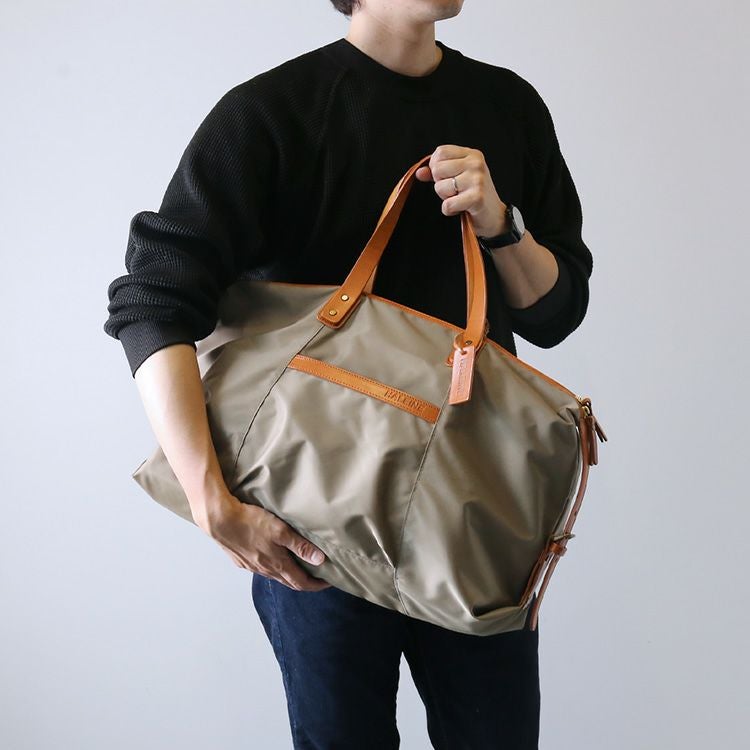 HALEINE 日本製 ナイロン&栃木レザー たつのレザー ボストンバッグ