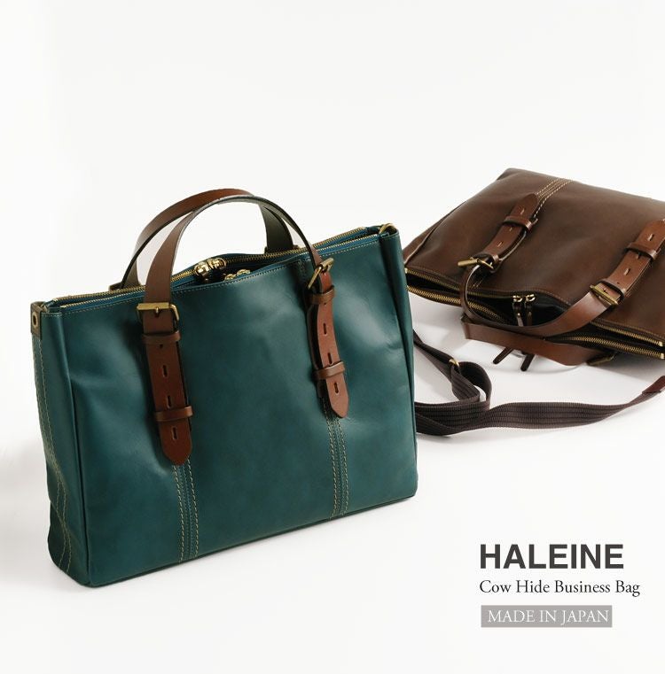 HALEINEアレンヌ 牛革 ビジネスバッグ 2way 日本製 ステッチ A4 HALEINE 日本製 牛革 ビジネスバッグ 2way ステッチ デザイン A4対応