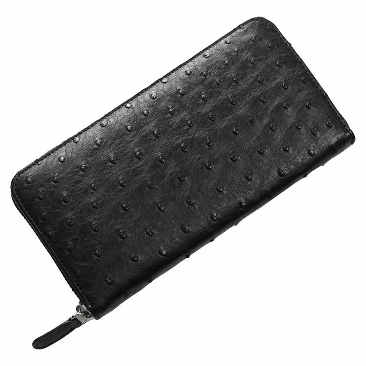 HALEINE オーストリッチ メンズ 長財布 ラウンドファスナー フルポイント