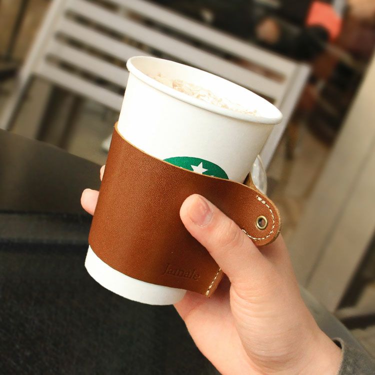 名入れ 別途購入で可能】 Jamale 本革 コーヒースリーブ 日本製