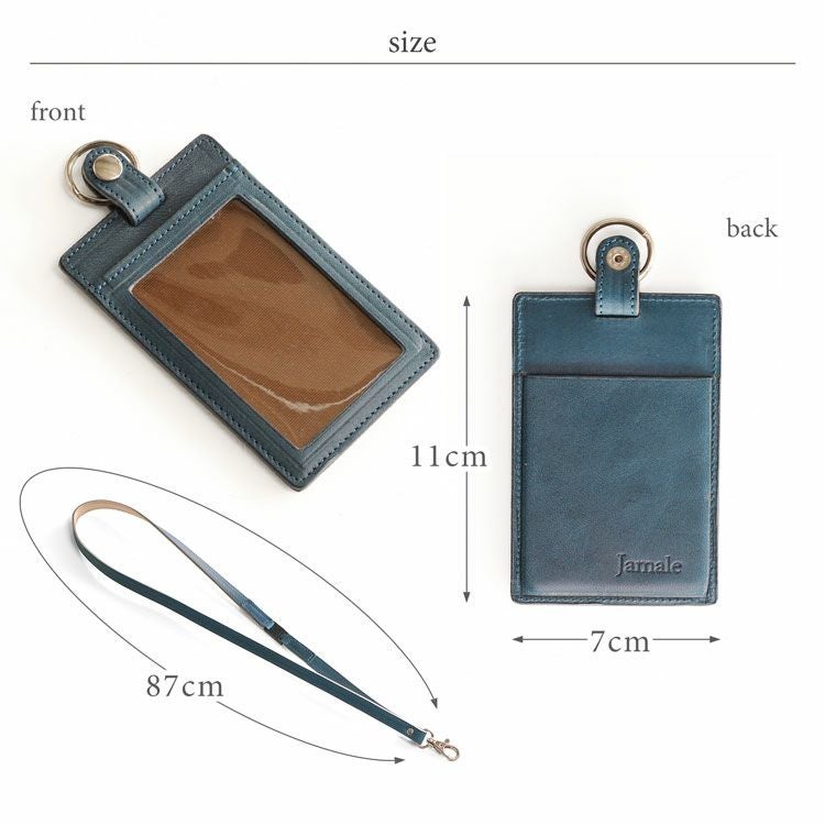 名入れ 別途購入で可能】Jamale 栃木レザー 縦型 IDカードホルダー 4FA