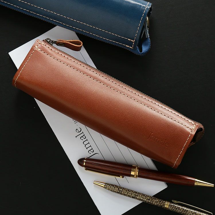 名入れ 別途購入で可能】Jamale 栃木レザー ペンケース 4FA