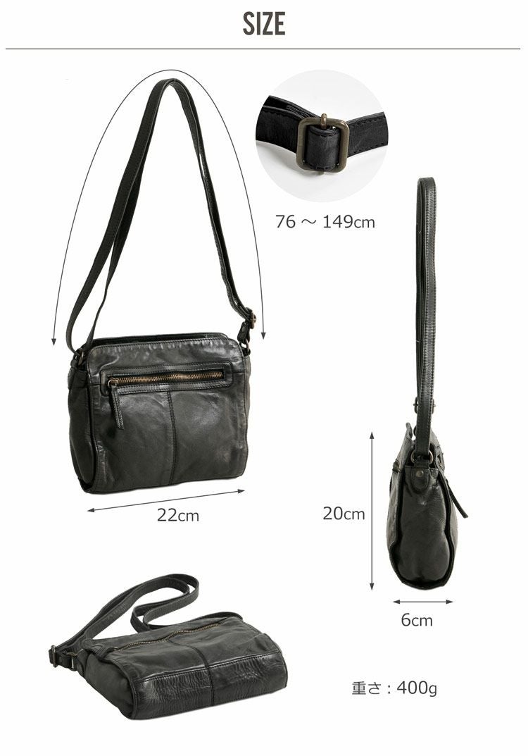 名入れ 別途購入で可能】Mia Borsa 牛革 ショルダーバッグ メンズ 斜