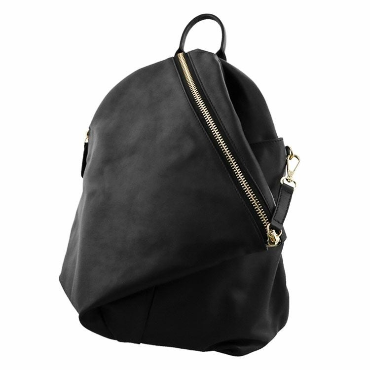 専用【未使用品】LA MiA BORSA 牛革レザーボンサック型リュック 黒 Mia Borsa リュック メンズ 本革 軽量 5F
