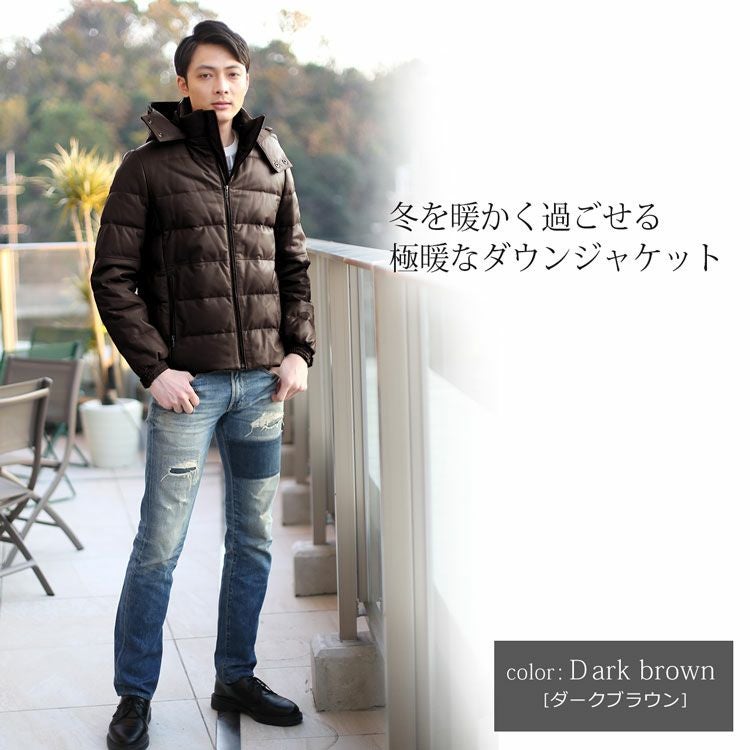 極限定 FILOMO ダウンジャケット 本革レザー 2way y2k Lサイズ Filomo（フィローモ） レザー ダウン ジャケット メンズ レザー