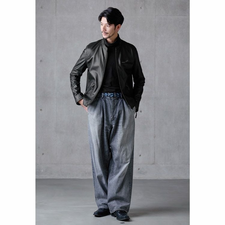 レザージャケット メンズ 本革 ラムレザー 軽量 シングル ライダース