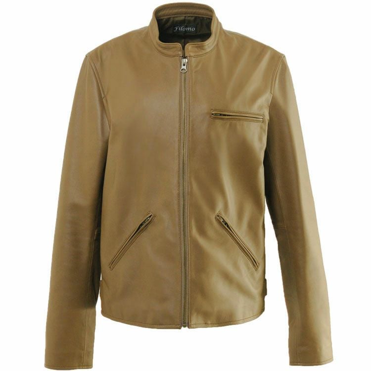 Filomo レザージャケット メンズ Lサイズ レザージャケット メンズ 本革 ラムレザー 軽量 シングル ライダース