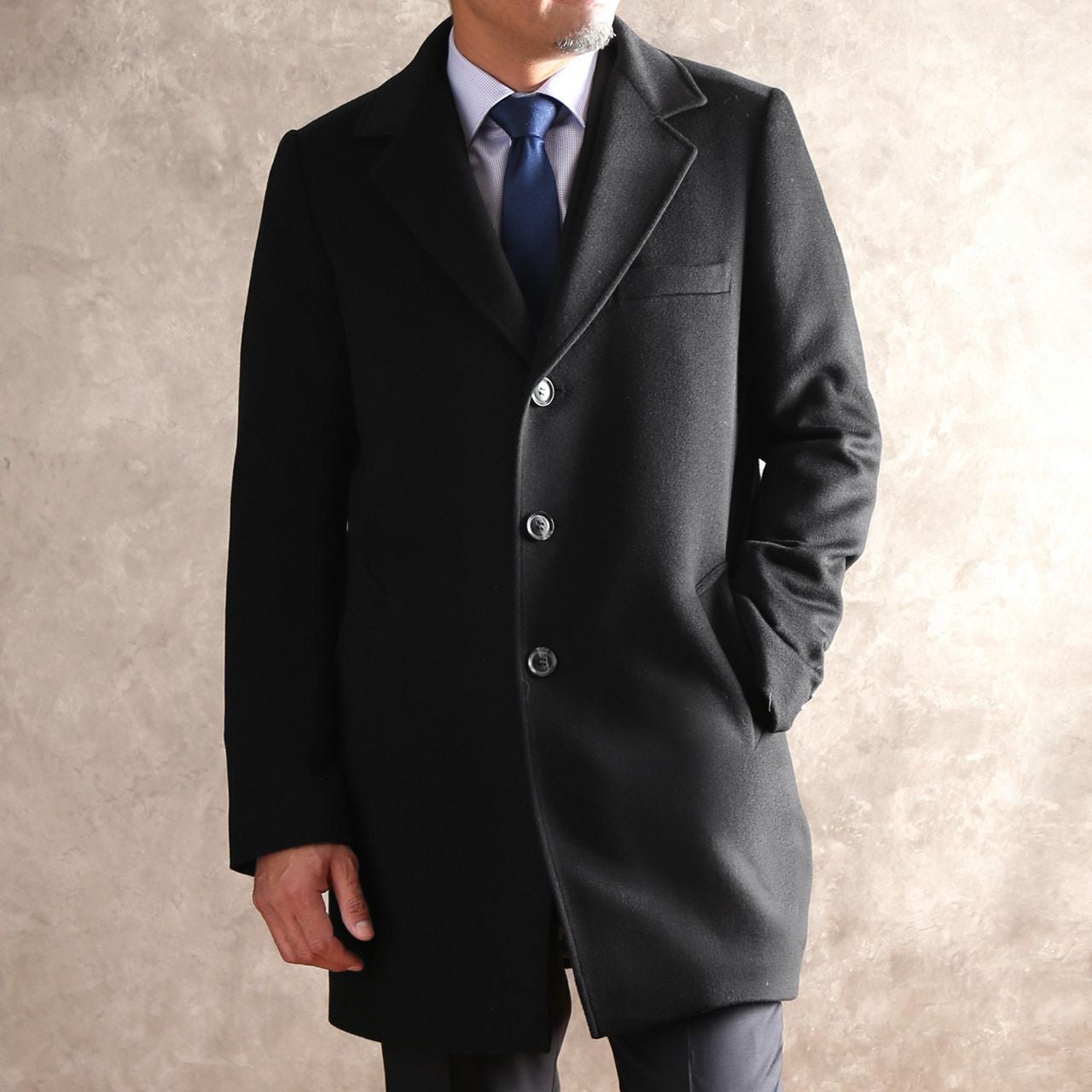 HALEINE メンズ チェスターコート ダウン ライナー カシミヤブレンド