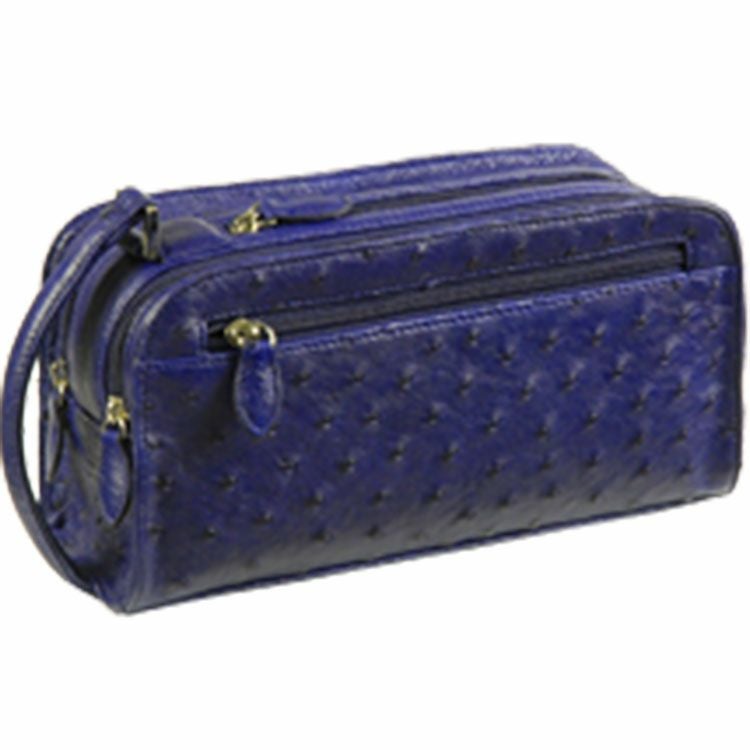 オーストリッチ セカンド バッグ Wファスナー / メンズ 4FB