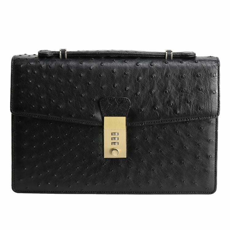 オーストリッチ メンズ セカンドバッグ ダイヤルロック式 日本製 30cm