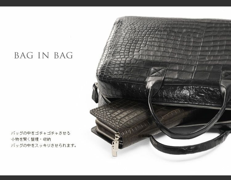クロコダイル 財布 本革 ラウンド 両面クロコ セカンドバッグブラック 2点特価 GENUINE CROCODILE SKIN クロコダイル セカンドバッグ クラッチバッグ
