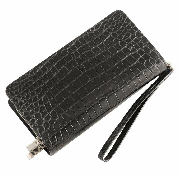 クロコダイル セカンドバッグ & 長財布 マット加工 ラウンド クロコダイル セカンドバッグ & 長財布 マット加工 ラウンド