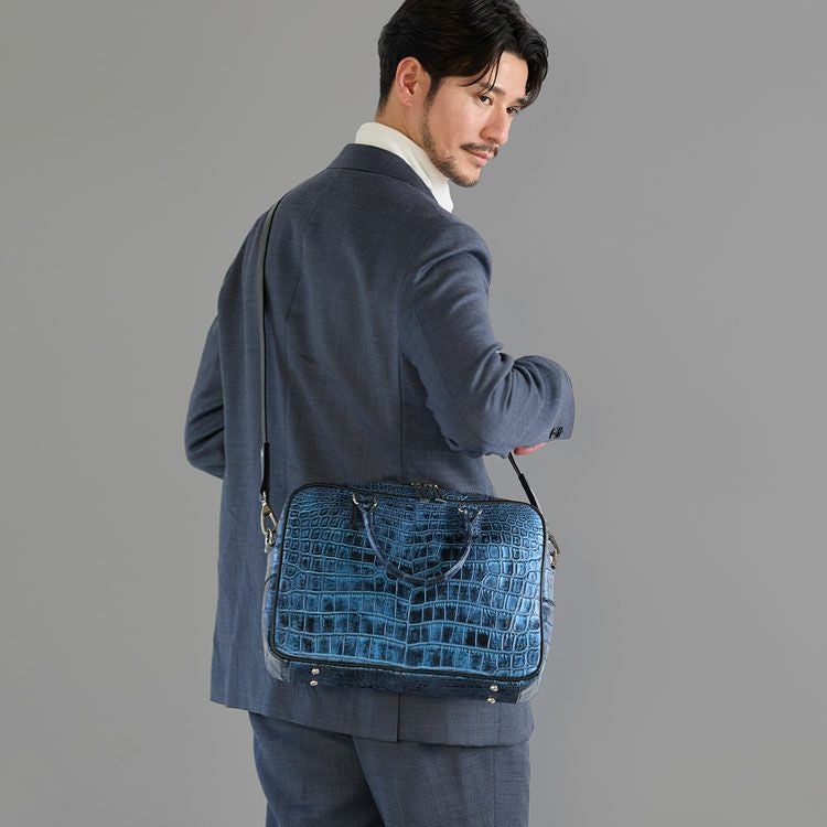 日本製 クロコダイル ブリーフケース 2way 4FA