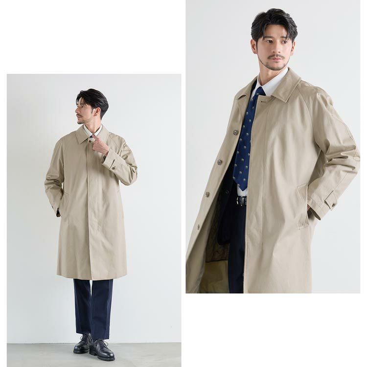 P.E.A中綿ライナー付きメンズステンカラーコート