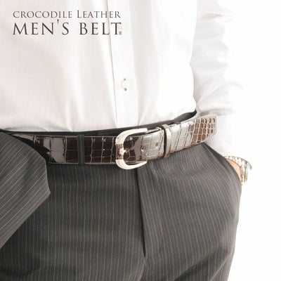 クロコダイルメンズベルト牛ウラピン＆バックル(No.9052)【セール中】◆◆【あす楽対応_関東】