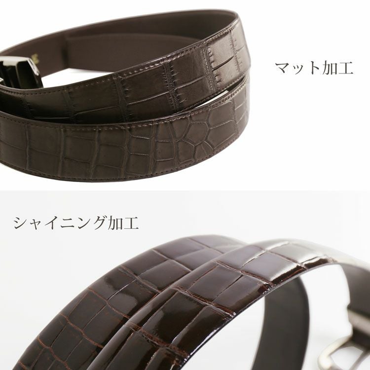 日本製 クロコダイル 40mm ベルト ピン バックル 4FA (9052r)