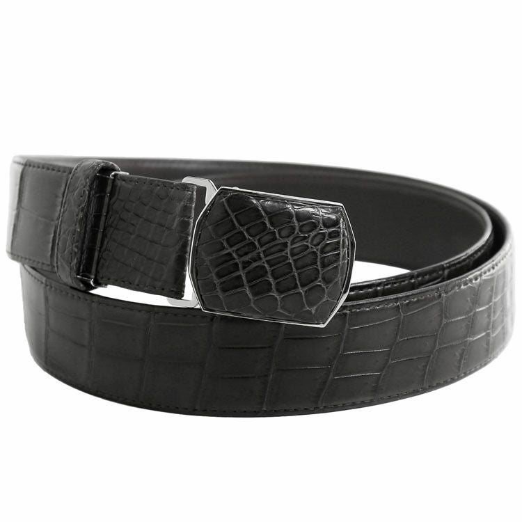 日本製 クロコダイル 40mm ベルト ピン バックル 4FA (9052r)
