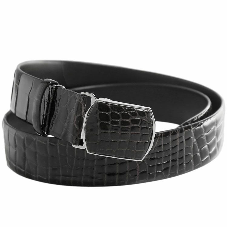 日本製 クロコダイル 40mm ベルト ピン バックル 4FA (9052r)