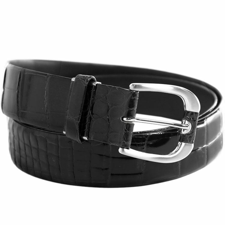 日本製 クロコダイル 40mm ベルト ピン バックル 4FA (9052r)