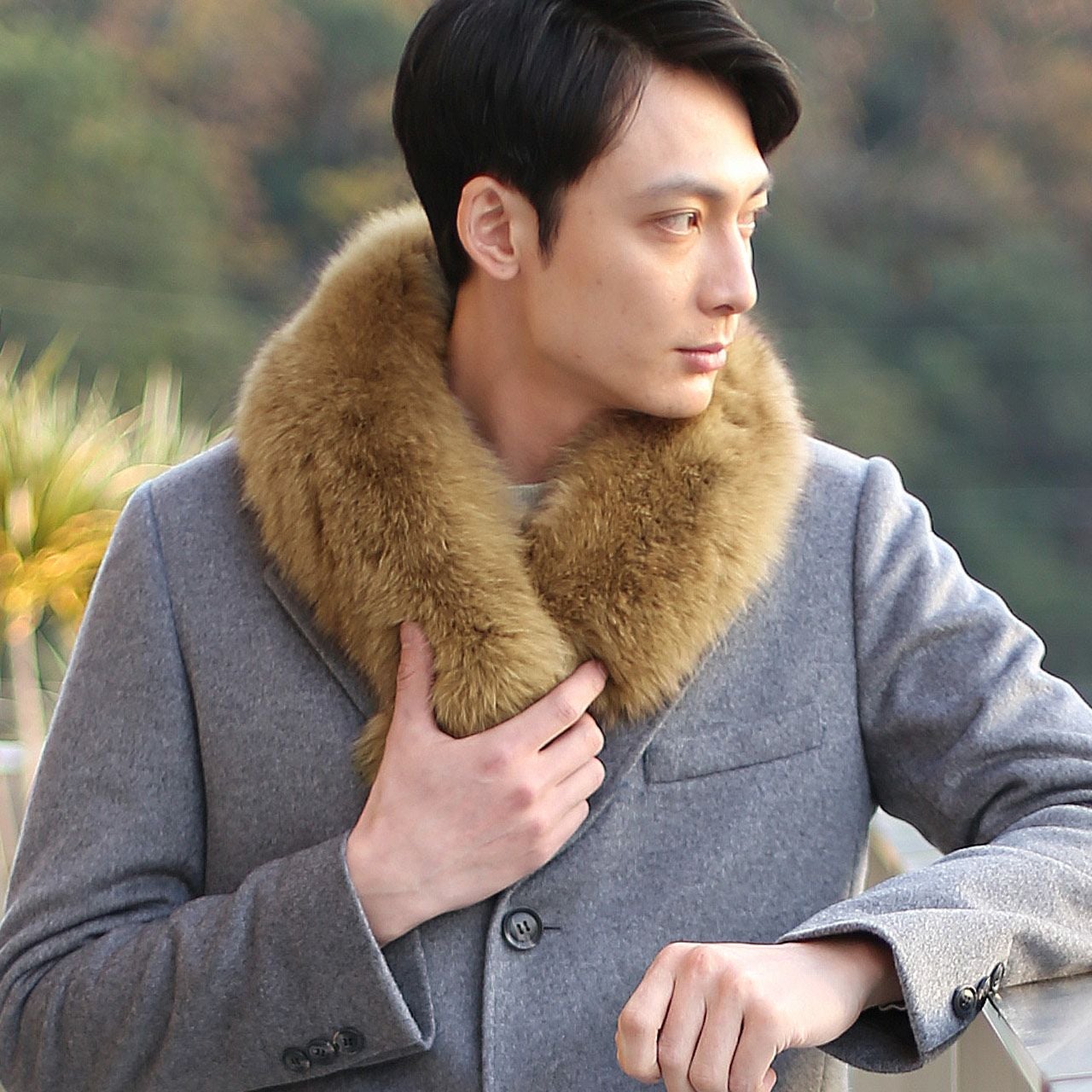 フォックス ファー マフラー メンズ FOX カラー ストール 秋冬 全7色 7F