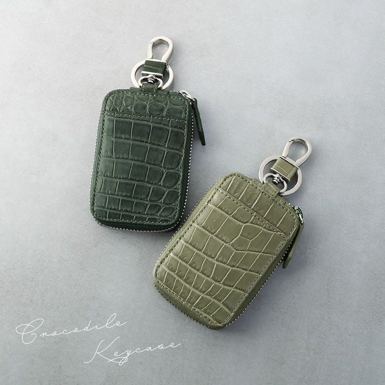 クロコダイル スマートキー ケース メンズ アウトポケット付き