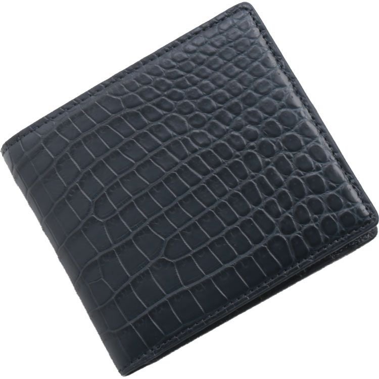 スモールクロコダイル 二つ折り 財布 小銭入れ付き ポロサス メンズ