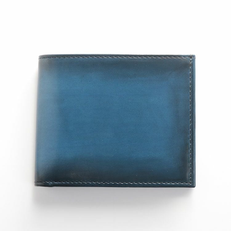 ブルーグラデーション　レザー 二つ折り財布 財布 メンズ 折り財布 本革 グラデーション レザー 牛革 二つ折り 財布