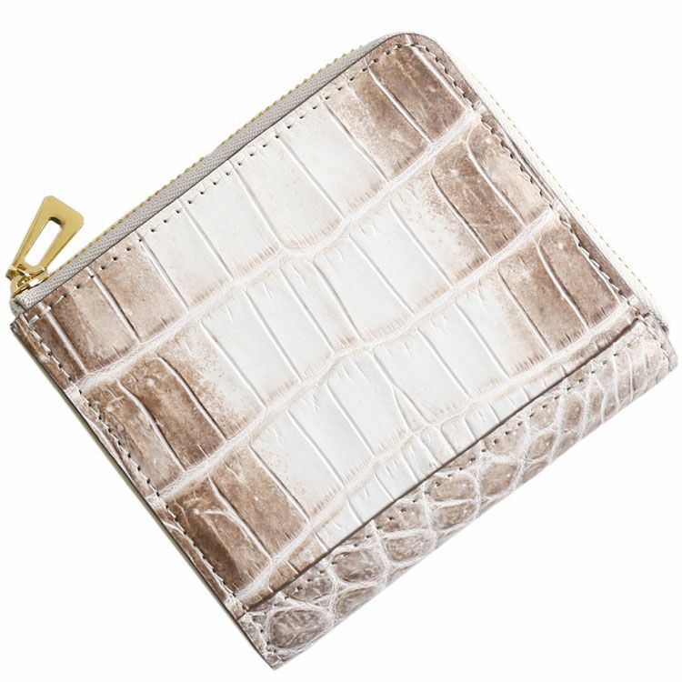 ヒマラヤ クロコダイル L字ファスナー コンパクト 財布 マット加工