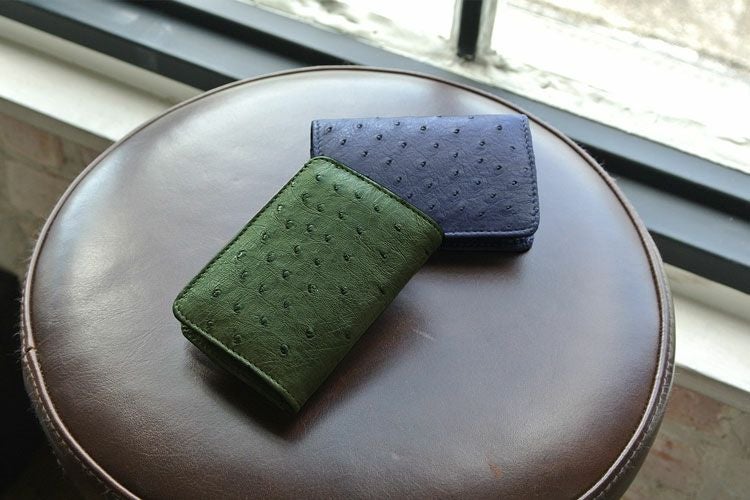 オーストリッチ コインケース 本革 小銭入れ メンズ ボックス型 財布