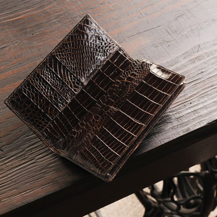 クロコダイル 無双 メンズ 長財布 シャイニング 加工 センター取り 一