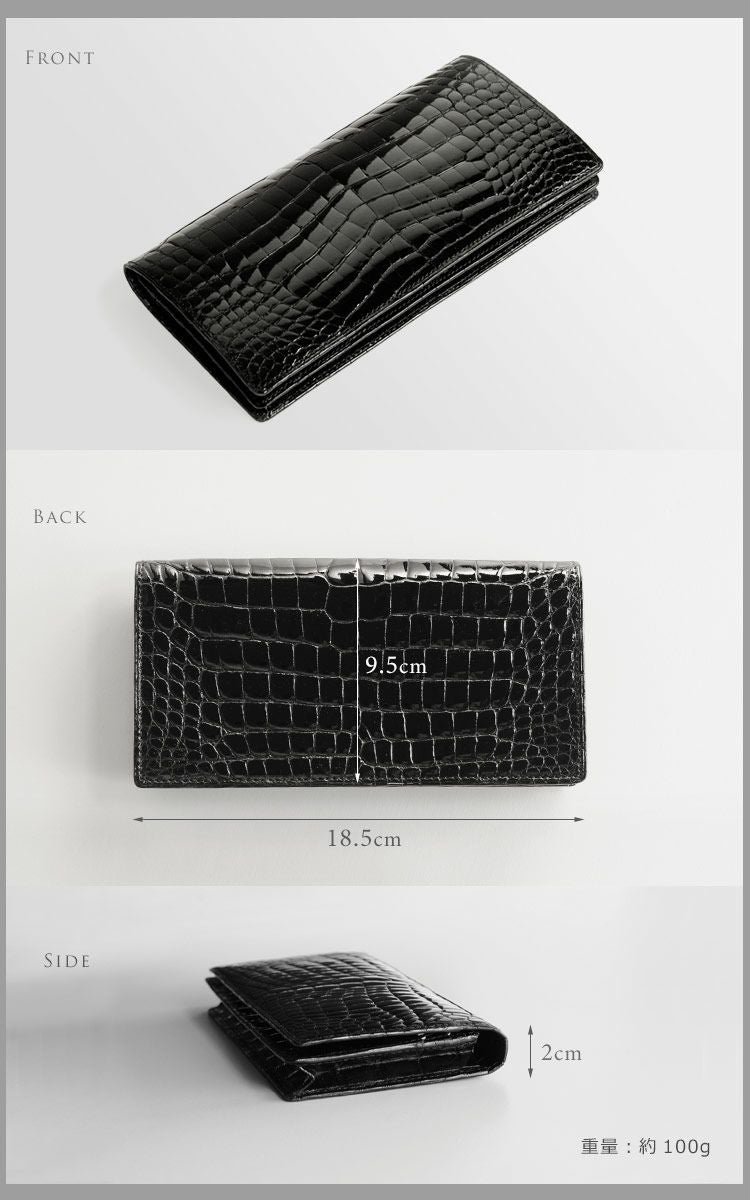 クロコダイル 無双 メンズ 長財布 シャイニング 加工 センター取り 一