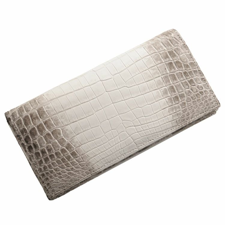 ヒマラヤ クロコダイル 長財布 日本製 無双 センター取り 一枚革