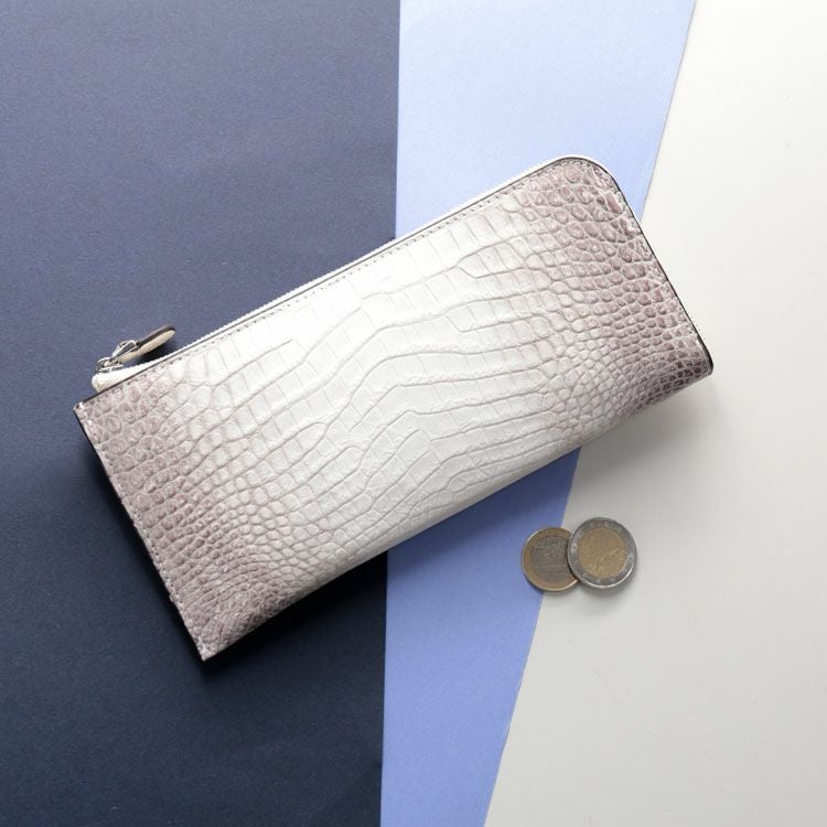 ヒマラヤ クロコダイル 長財布 メンズ センター取り L字ファスナー