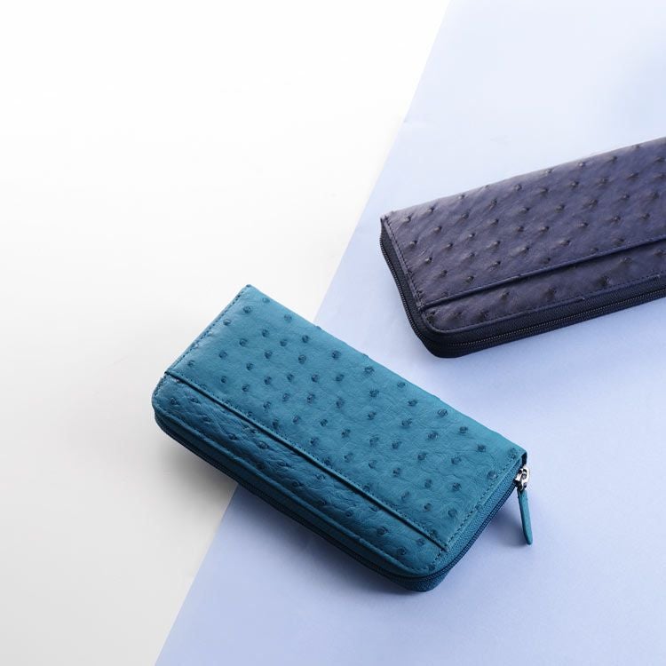 オーストリッチラウンドファスナー長財布メンズ(No.3113m)