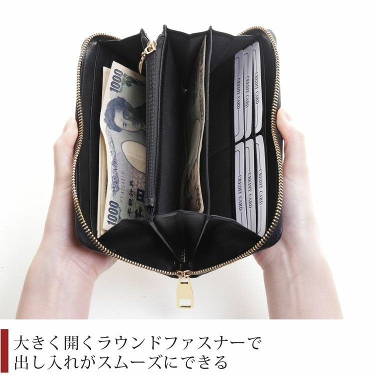スモール クロコダイル メンズ 長財布 ラウンドファスナー