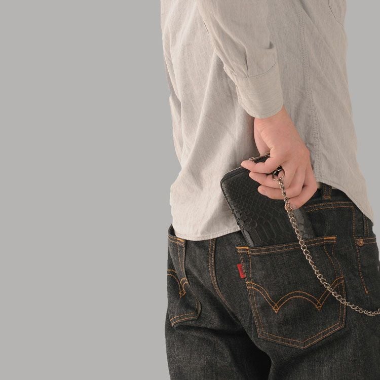 ダイヤモンド パイソン 長財布 ラウンド ファスナー ウォレット