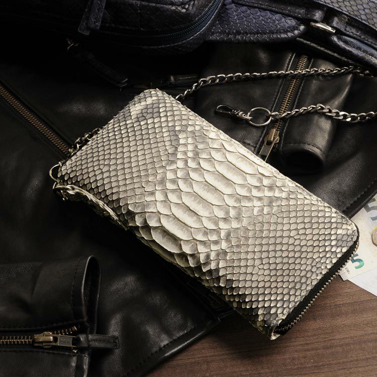 ダイヤモンド パイソン 長財布 ラウンド ファスナー ウォレット