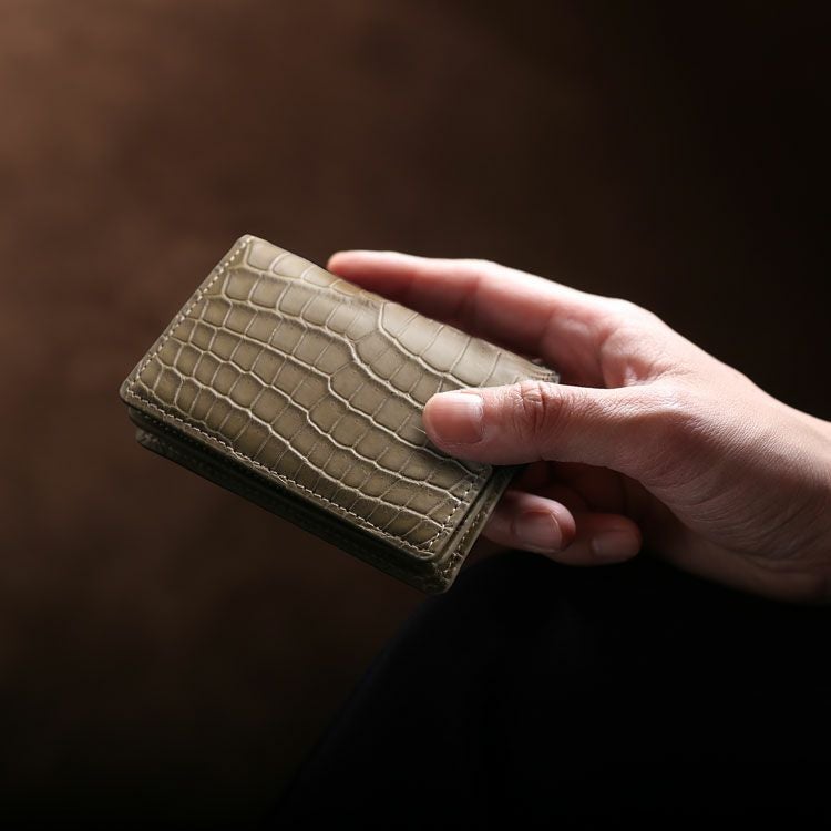 クロコダイル メンズ 名刺入れ 無双 カードケース 通しマチ 4FA