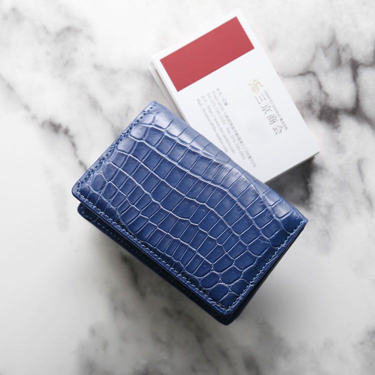 クロコダイル メンズ 名刺入れ 無双 カードケース 通しマチ 4FA