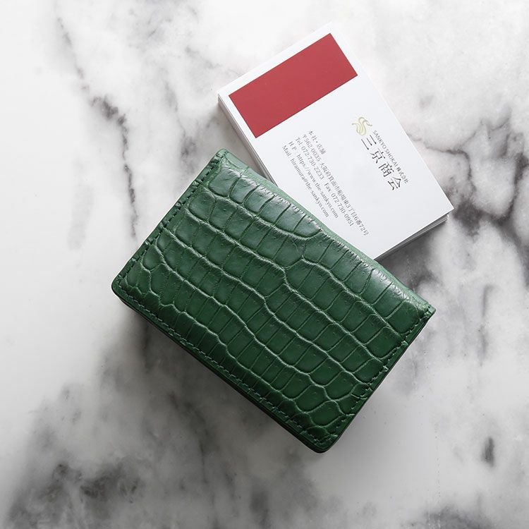 クロコダイル メンズ 名刺入れ 無双 カードケース 通しマチ 4FA